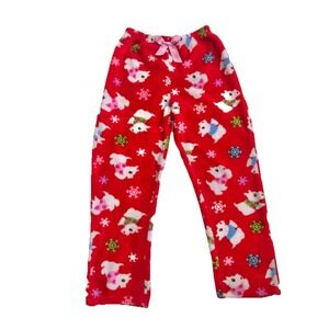 Pajama Pants Large 10 12 Red Bottoms Casual Relax Sleepwear Girl Clothing